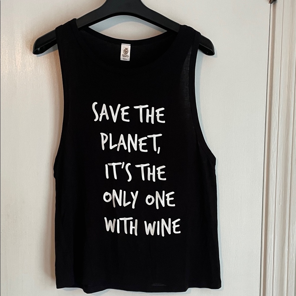 Eco-Friendly Black Graphic Muscle Tee